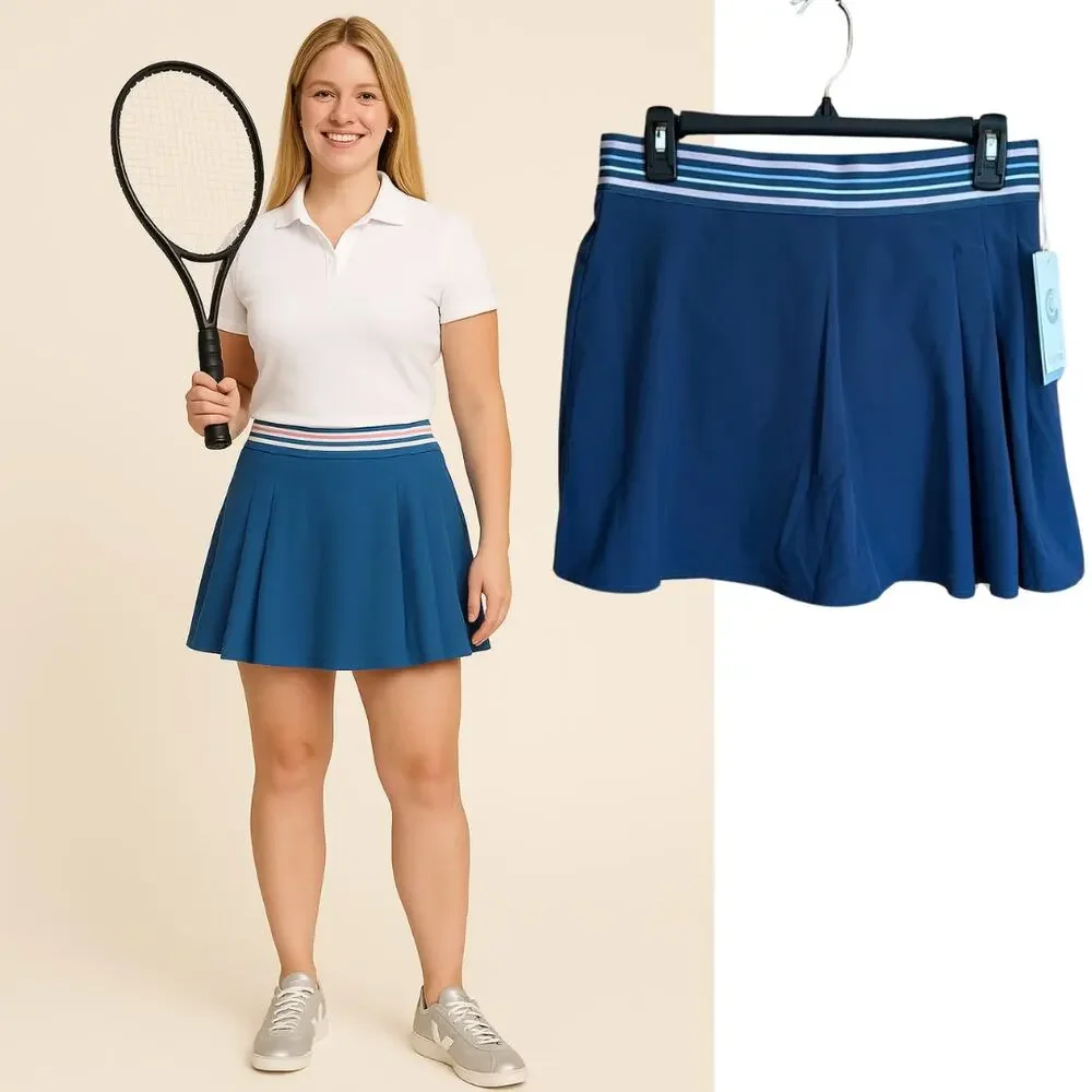 NEW Johnny Was Calme Endurance Pleated Tennis Skirt Blue $98 Size 2XL Curvy